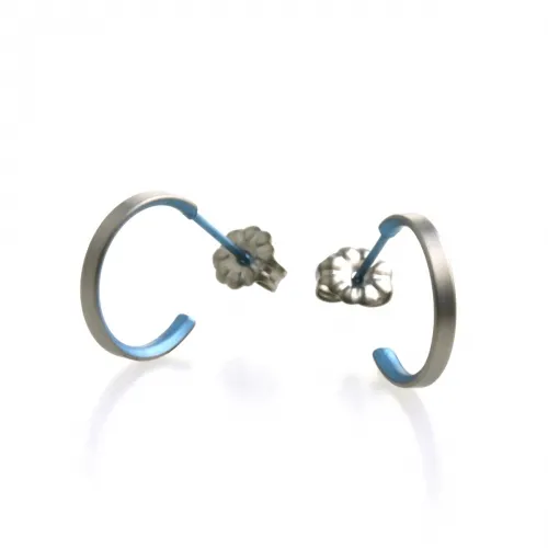 Small Subtle Light Blue Colour Hoop Earrings